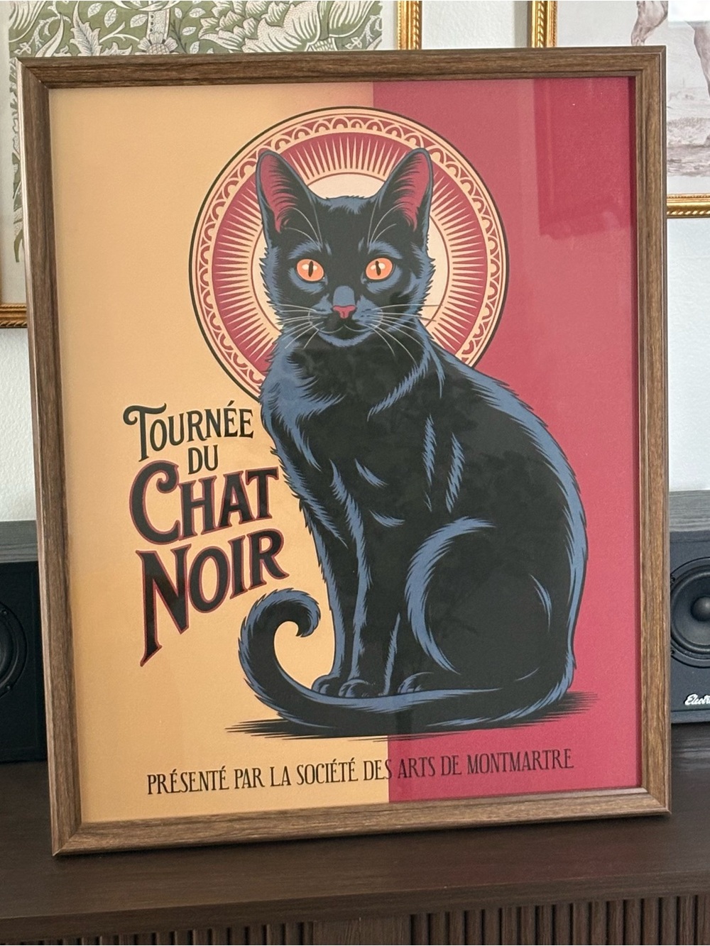 Art deco / Paris-inspired “Chat Noir” poster print  17.25”x21.25”